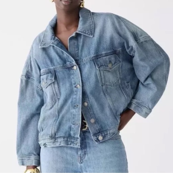 J. Crew Jackets & Blazers - Limited Edition Point Sur J.Crew Beach Way Light Wash Denim Trucker Jacket XL